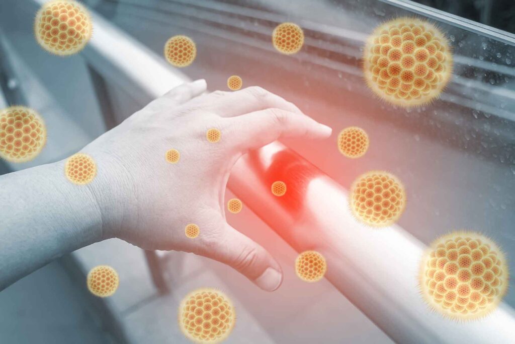 Virus spores floating in the air
